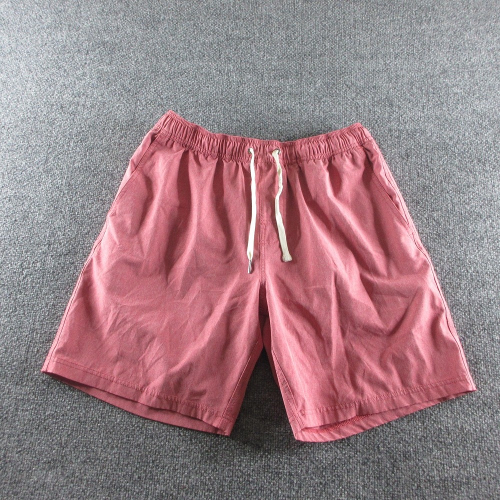 Fair Harbor Swim Shorts Mens L Red 8 Inseam Lined Stretch Quick Dry Trunks